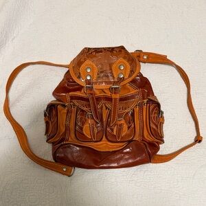 Leather backpack purse